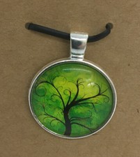 Tree of Life Round Glass Dome Cabochons 1" Bezel Pendant New Free Ship 410