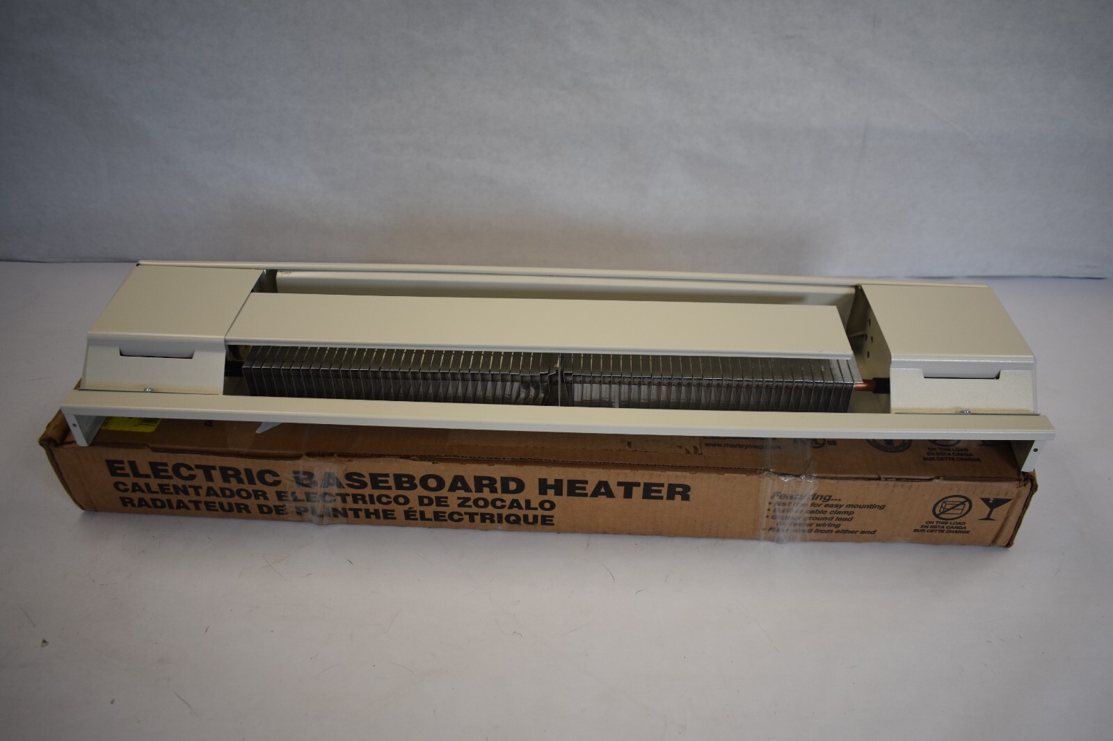 Qmark Heater 500W 120V 2.5 Foot Residential Baseboard Heater Beige 25126W