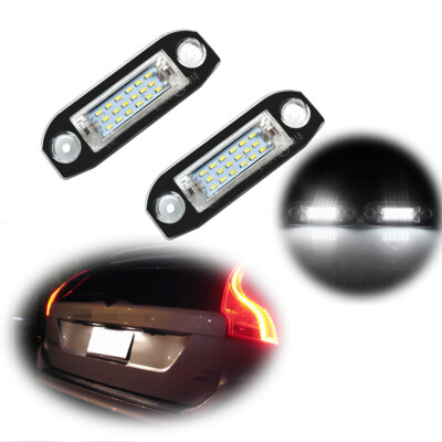 2X 18-LED White License Plate Number Lights For Volvo S60 S80 V60 XC60 XC70, etc