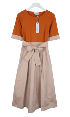 Vicario Cinque Dress Womens Small Short Sleeve Belted Pleated Maxi
