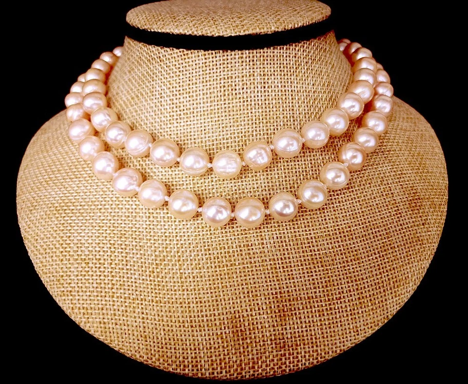 32" Fuerte Brillo Nautre Rosa Tornillo Agua Dulce Collar Oro 18K Cierre Foto 3 de 4