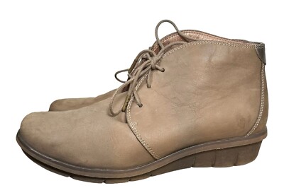 Dansko Joy Chukka Boots Nubuck Wedge Ankle Brown/Beige Women's EUR