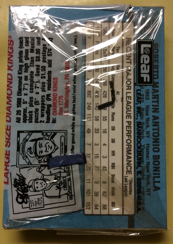 1988 年大提琴卡包米奇·布兰特利水手队(顶部)鲍比·博尼拉海盗(背面) — 第 2/2 张图片