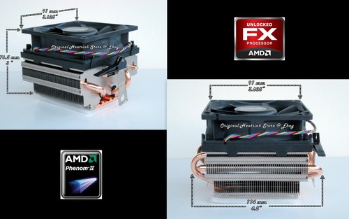 AMD HEATSINK COOLER FAN FOR FX - PHENOM II X4 - X6 CPU SOCKET AM3-AM2-AM2+ NEW - Picture 5 of 6