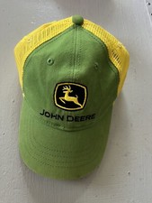 Vintage John Deere Hat Snapback Green Yellow Kids Trucker Snap Back Tractor