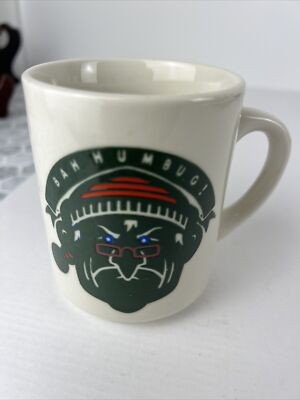 Denny's Christmas Scrooge ''Bah Humbug'' heat-changing Face-Coffee Mug Advertising