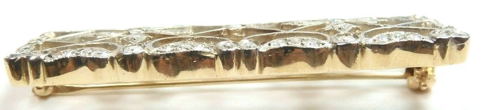 Broche broche diamante antiguo Art Deco años 20 13KY/W EGL EE. UU. 1,37 QUILATES E-F VS1-VS2 Foto 3 de 4