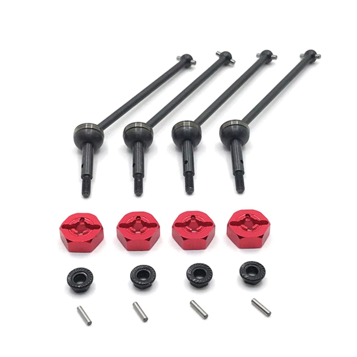 Red Upgrade CVD Drive Shaft Kit For WLtoys 1/14 144001 1/12 124016