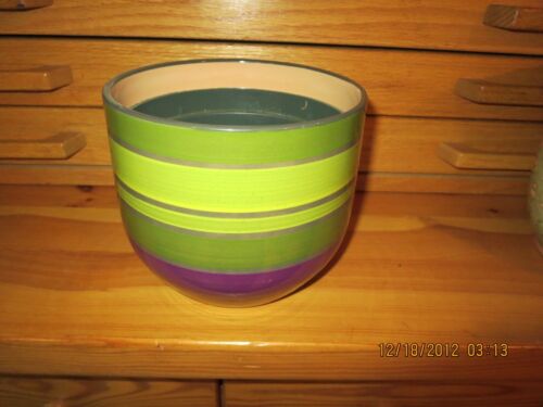 BELLISSIMO VASO DA FIORI IN CERAMICA--FASCE VERDI-- 6" ALTEZZA X 6" DIAMETRO---#Y4-7 - Foto 14 di 24