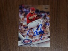 HECTOR SANTIAGO SIGNED BASEBALL CARD 2017 TOPPS AUTOGRAPHED MINNESOTA TWINS
