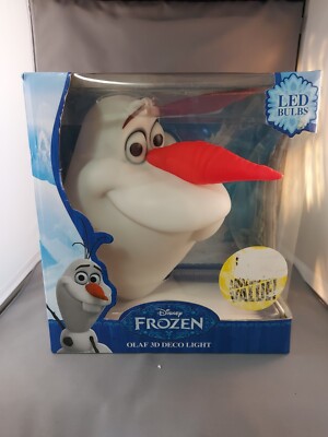 Disney Frozen Olaf LED Bedroom Wall Night Light, 3D Decor W/Crack Sticker