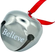 Believe Bell Christmas Tree Hanging Ornaments Sleigh Bells