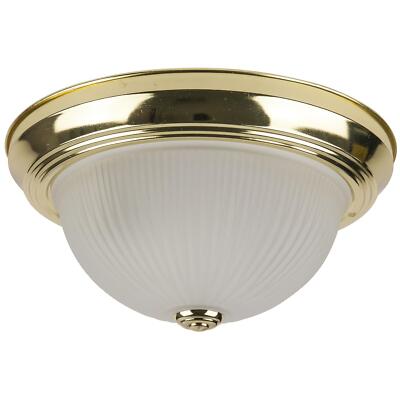 Diodesy 11'' Dome Ceiling Fixture Polished Brass Finish Frosted Glass