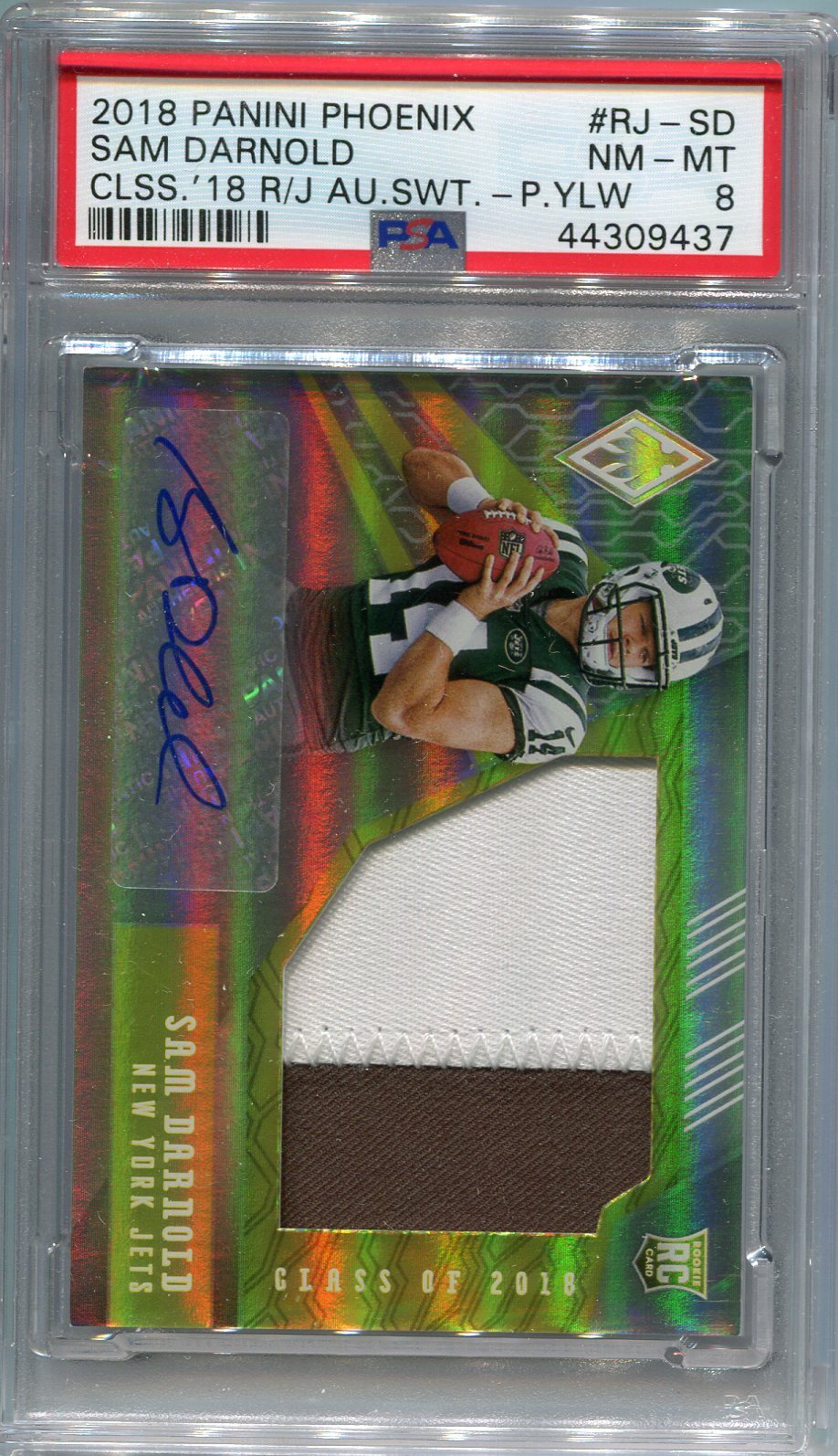 Sam Darnold Panini Phoenix Class of 2018 Rps Rookie Jumbo Auto Swatch #RJSD Orange