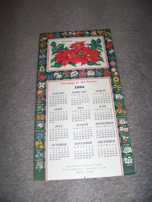 1984 Ted Dymond Insurance Agency Union Ave Cranford New Jersey Calendar