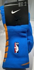 Nike NBA Authentics Basketball Socks -Blue/Light Orange-LARGE 8-12 - PSK654-403