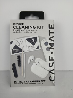 Case Mate Device Cleaning Kit for AirPods iPhones iPads iPods Wipes/Cloths/Brush