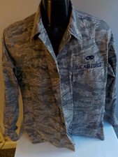 US AIR FORCE Button Up Camo Utility Jacket /Coat Size 44L LONG