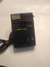 Vtg Kodak Colorburst 250 Instant Camera Electronic Flash Rainbow Strap USA
