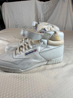 VTG 90s Reebok High Top All White Shoes Exo Fit Mens Size 13 RA806 RARE HTF  MINT
