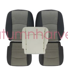 Driver Passenger Bottom-Top Seat Cover Gray Fits 2009-2012 Dodge Ram 1500 2500