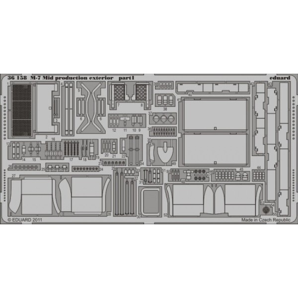 MW22 Eduard 36158 M-7 Mid Production Exterior 1/35 Pe Set For Dragon-image