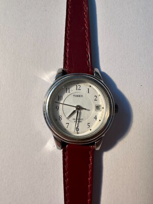 Beautiful Timex Indiglo WR 50m Watch, Working perfectly - Reddish Brown Strap