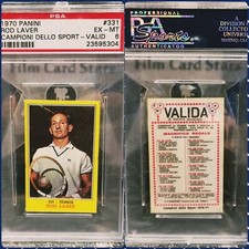 1970 Panini Rod Laver Australia Tennis Dello Sport Rare Valida Back PSA 6 