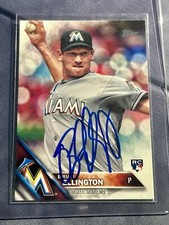 BRIAN ELLINGTON Auto Signed 2016 Topps #226 RC - Miami Marlins 