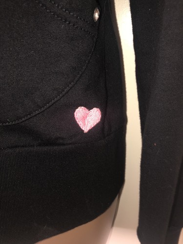 Twisted Heart Bling Heart Hoodie Jacket Gorgeous! Medium Excellent - Picture 4 of 5