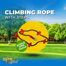 SWING SET STUFF INC CLIMBING ROPE WITH STEPS RED tree house wooden play set 0288