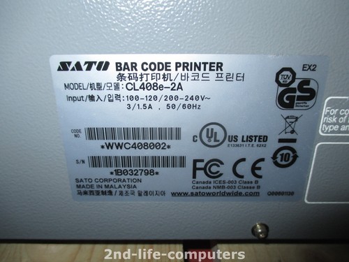SATO CL408E Direct Thermal Transfer Label Printer PARALLEL REWINDER 7159,7 METER - Afbeelding 6 van 6