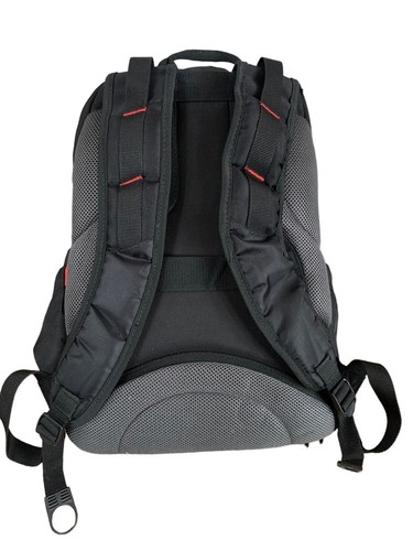Samsonite Tectonic PFT Laptop Tablet Backpack Black/Red 17-Inch 4 Zip Pockets - Picture 5 of 10