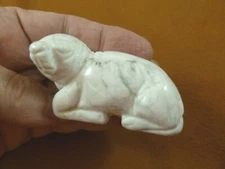 (Y-SEAL-713) white Howlite SEAL gemstone carving FIGURINE gem seals sea lion