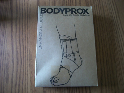 BODYPROX Ankle Stabilizer Brace Lace-Up Adjustable Support Right or Left XSmall
