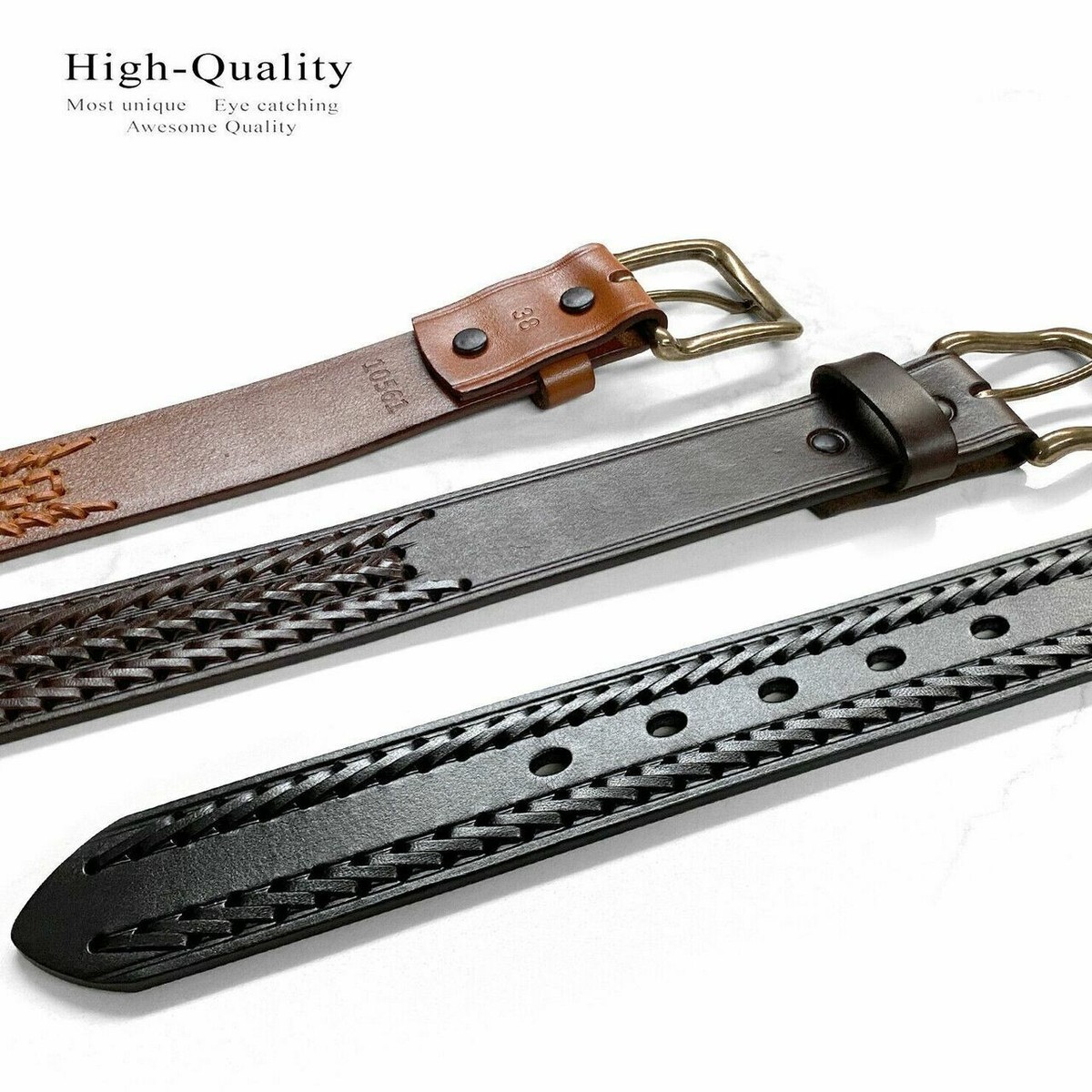 Vintage | Accessories | Vintage Metallic Gold Genuine Leather Braided