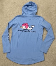 Vineyard Vines Snowman Whale Long-Sleeve Hooded Pocket Tee Blue Mens XS