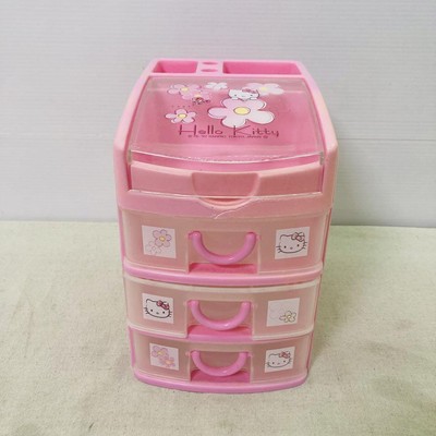 Heisei Retro Hello Kitty Tabletop Mini Chest Case Flower Sanrio