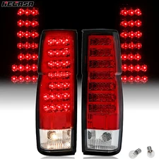 Red Clear LED Tail Lights Pair W/Bulb For Nissan D21 / Hardbody Pickup 1986-1997