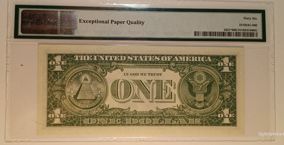 1957B $1 Star Note Silver Certificate / Granahan/Dillon PMG66 Gem EPQ* - Image 2 of 2