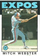 MITCH WEBSTER MONTREAL EXPOS #629 - TOPPS NM-MT 1986