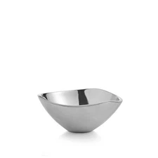 Nambe Mini Tri-Corner Alloy Metal Serving Bowl, Oven & Freezer Safe, Silver