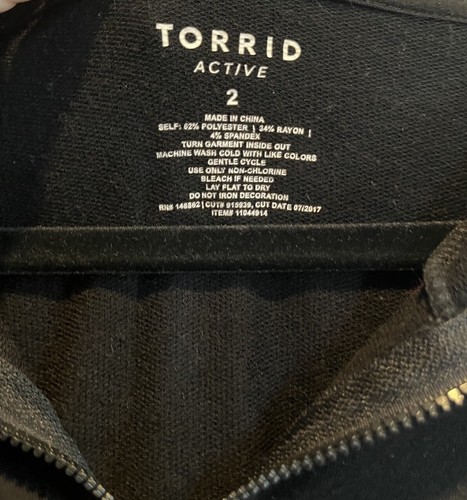Torrid Active Damen Full Zip Hoodie Gr. 2 schwarz, Kick Ass Kordelzug, Taschen - Bild 8 von 10