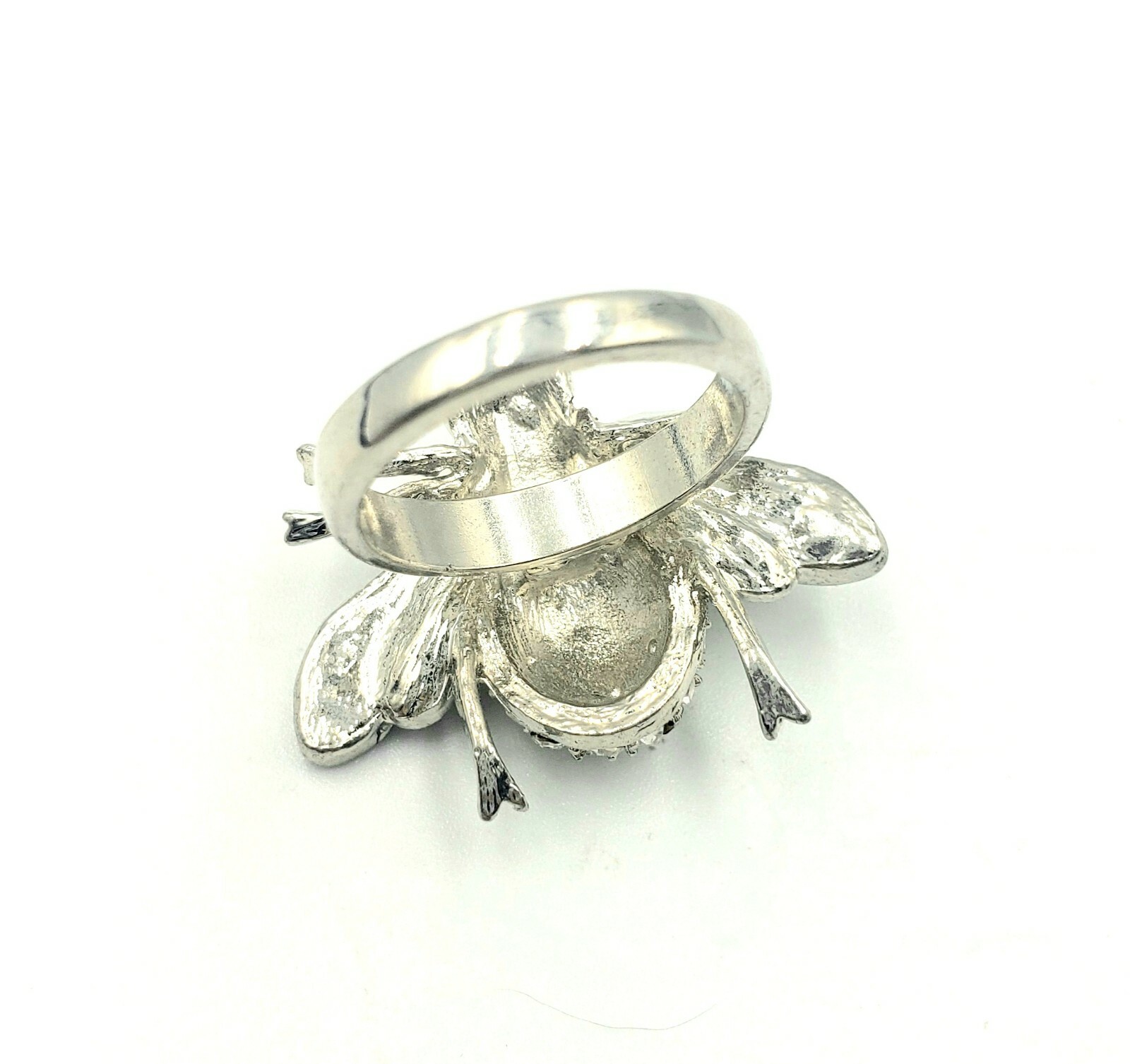 Crystal Bee Fly RING Statement Oversized Cocktail… - image 2