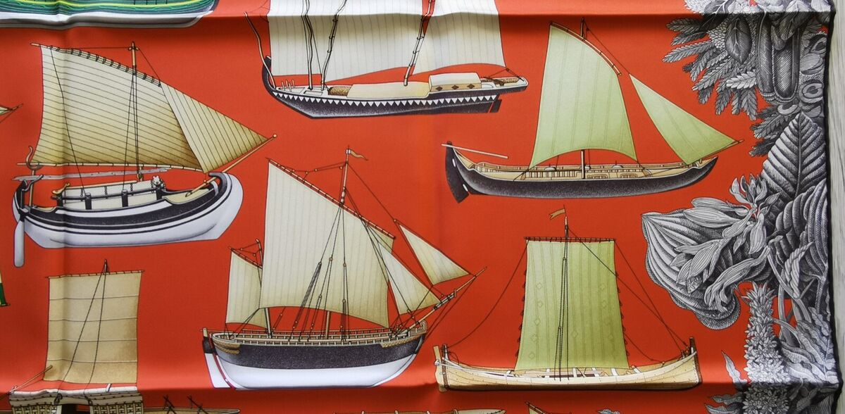 HERMES Tous Bateaux du Monde SILK SCARF Honore Sailing Boat HERMES Tous Bateaux du Monde SILK SCARF Honore Sailing Boat