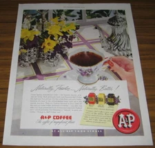 1952 AD~A&P COFFEE~FINE SILVER POT & CHINA