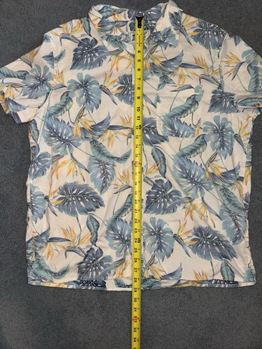 Men’s Blue & Yellow Tropical American Eagle Button Up T Shirt Size 2XL Hawaiin - Picture 6 of 7
