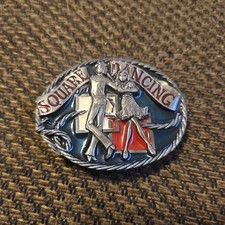 1986 C  J Inc. Belt Buckle "Square Dancing" CJ1057 Ex Condition Made in USA