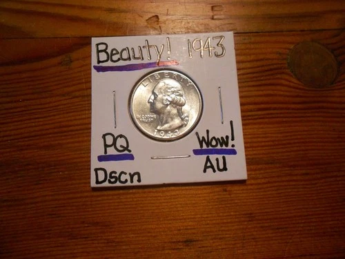 1943 Washington Quarter AU BEAUTY!!!! PQ!!!! WOW!!!!!