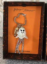Betsey Johnson Halloween Angel  Ghost Bag Charm Key Chain NWT 